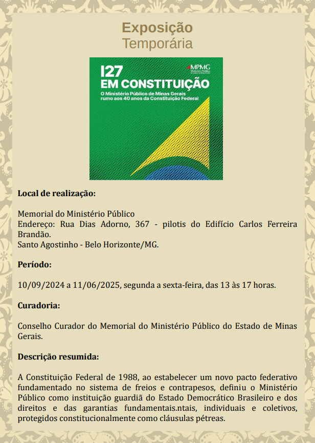 127 em Constituição - O Ministério Público de Minas Gerais rumo aos 40 anos da Constituição Federal