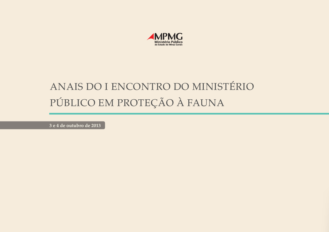 Anais do I encontro do MP em proteção à fauna