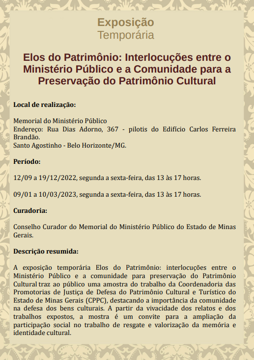 Elos do Patrimônio: Interlocuções entre o Ministério Público e a Comunidade para a Preservação do Patrimônio Cultural