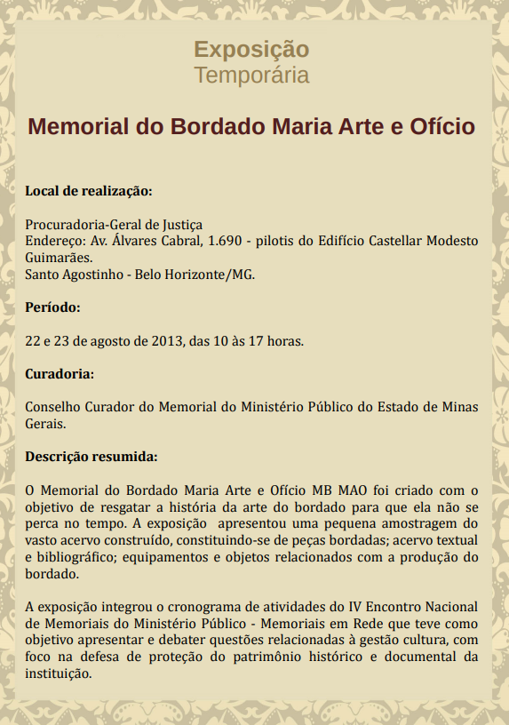 Memorial do Bordado Maria Arte e Ofício