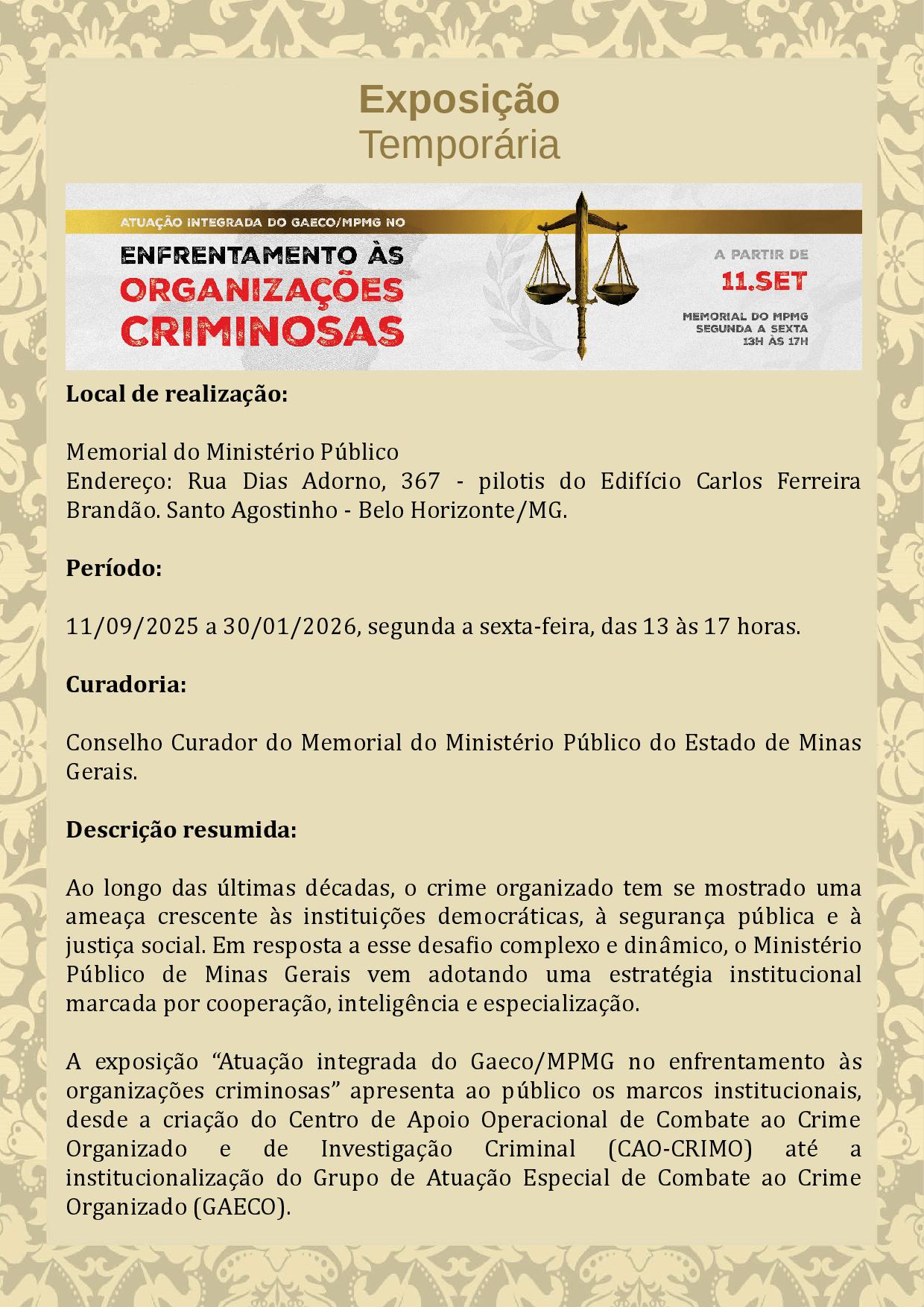 Atuação integrada do GAECO/MPMG no enfrentamento às organizações criminosas